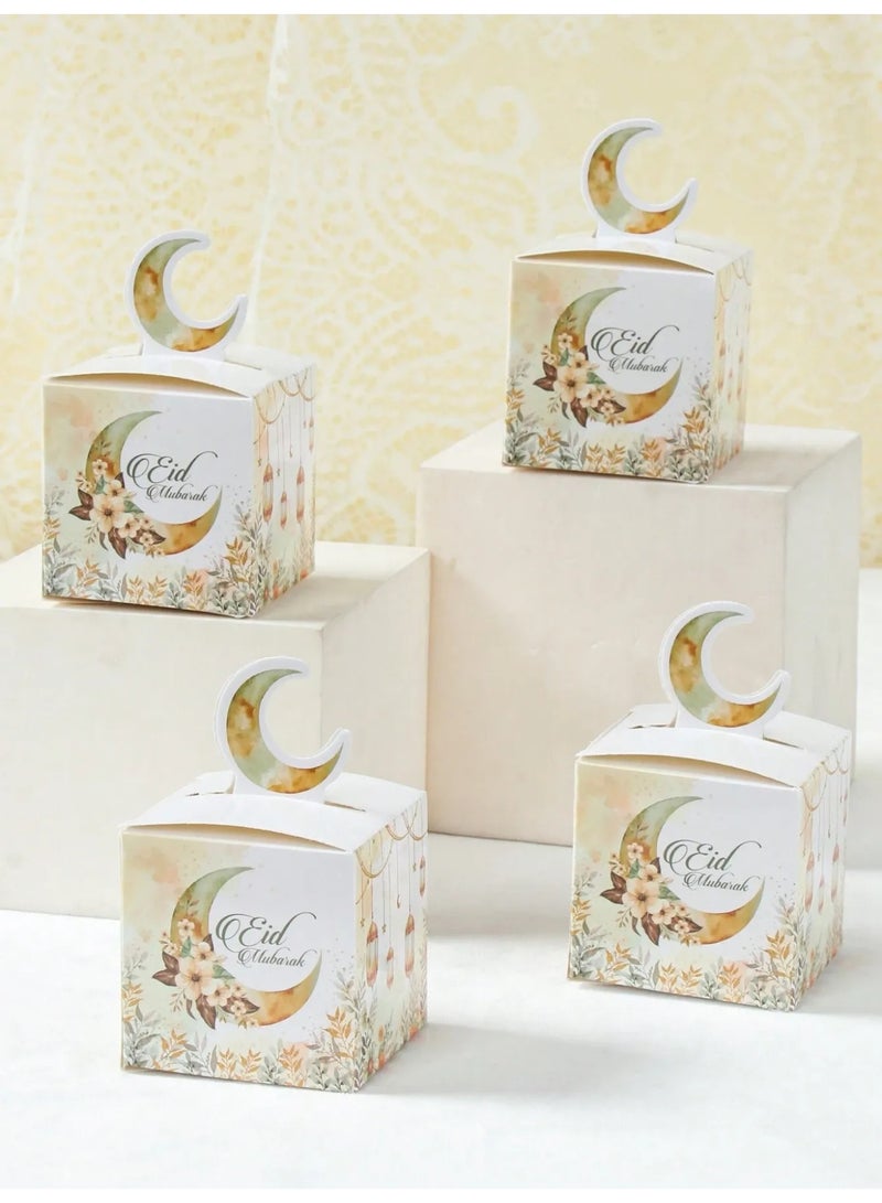 توزيعات العيد زينه العيد علب هدايا صغيره بتصميم عيد مبارك مزهره تضيف لمسة فاخرة لتقديم هدايا وتوزيعات العيد مجموعه من 12علبه هدايا وتوزيعات العيد بحجم مثالي للحلوى والهدايا الصغيرة والمجوهرات للاحتفال بالعيد - Image 1